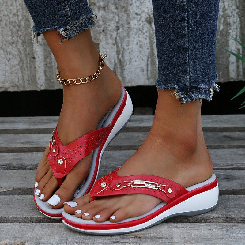 Vellera - Wedge Orthopaedic Summer Thong Sandals