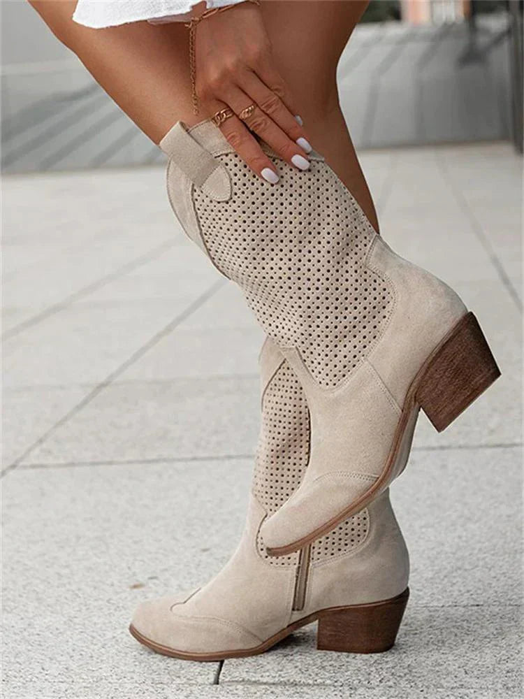 Ventari - Perforated Mid-Calf Cowboy Boots