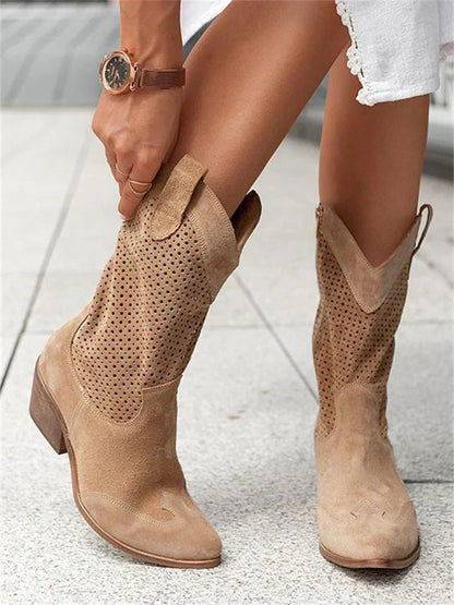 Ventari - Perforated Mid-Calf Cowboy Boots