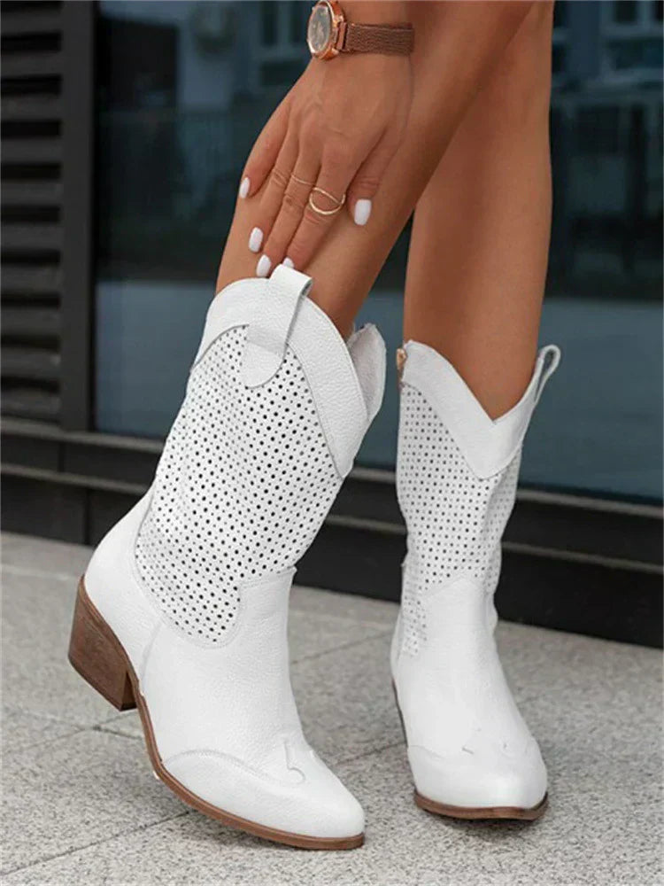 Ventari - Perforated Mid-Calf Cowboy Boots
