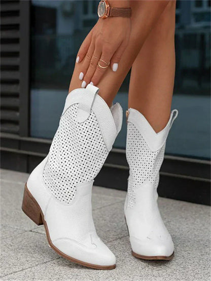 Ventari - Perforated Mid-Calf Cowboy Boots