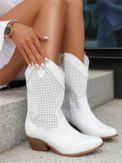 Ventari - Perforated Mid-Calf Cowboy Boots