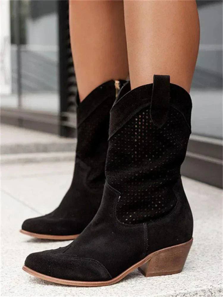Ventari - Perforated Mid-Calf Cowboy Boots