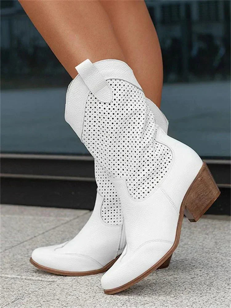 Ventari - Perforated Mid-Calf Cowboy Boots