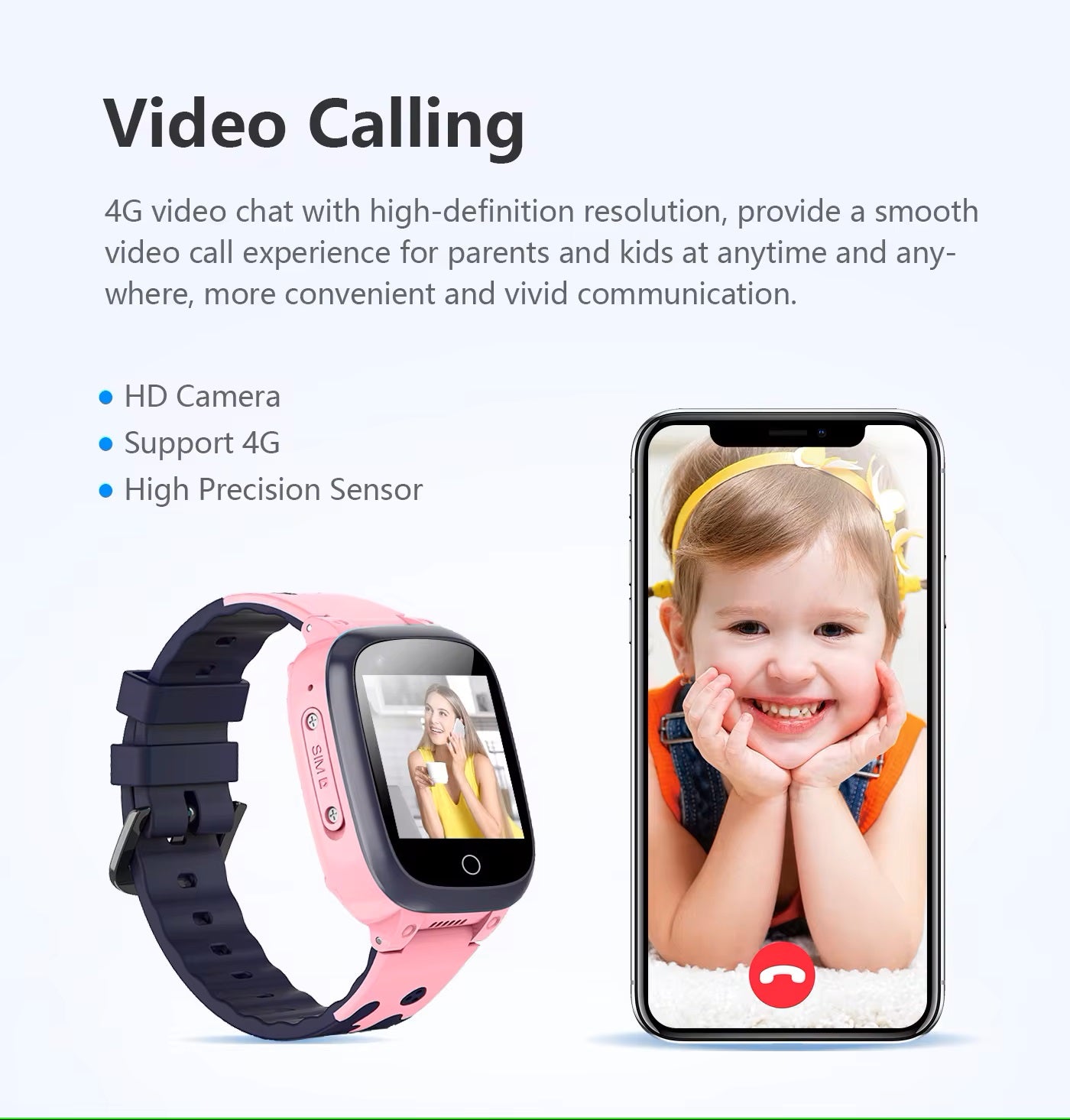KidTrack | Smart GPS Watch with Video Call & Emergency Call