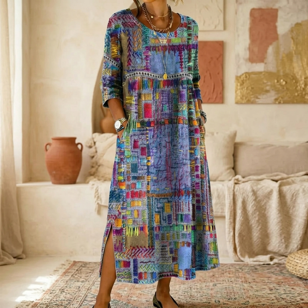 Vivari - Relaxed Printed Ladies Midi Dress