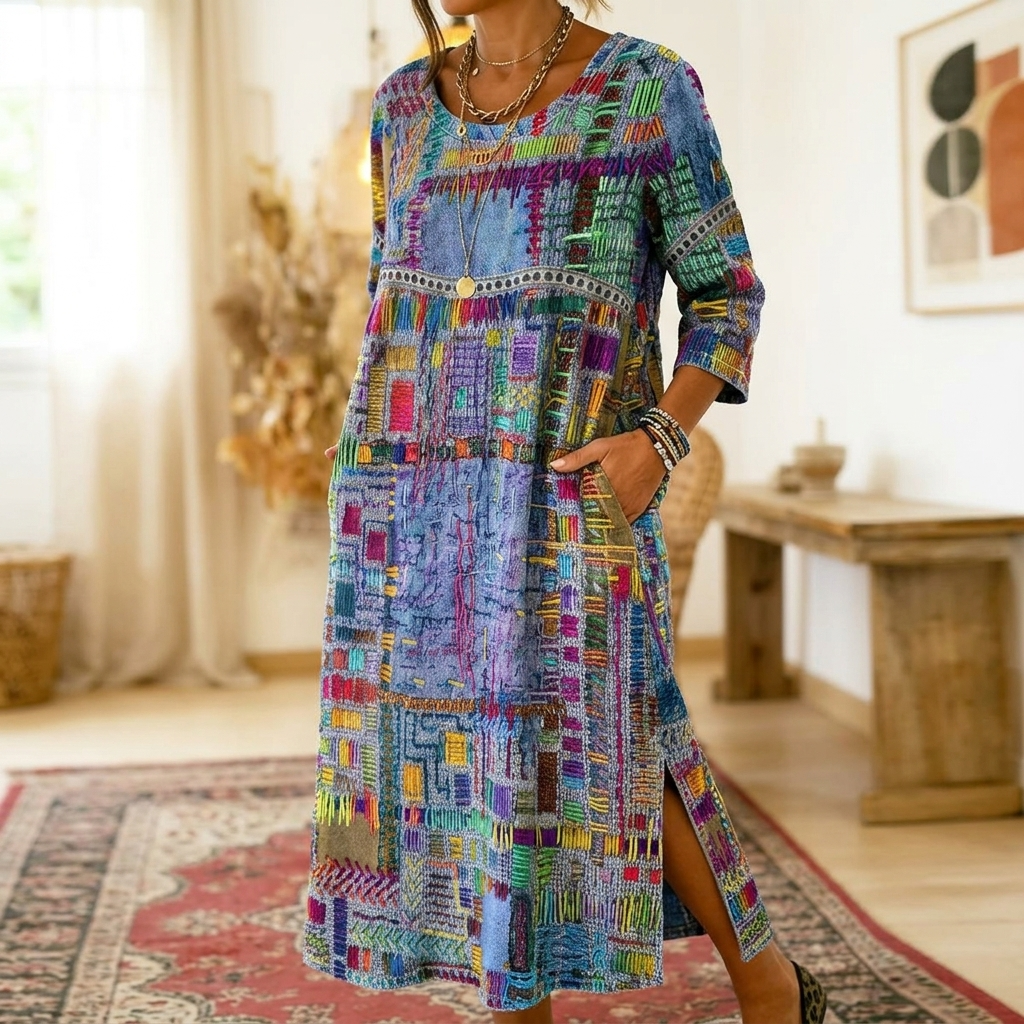 Vivari - Relaxed Printed Ladies Midi Dress