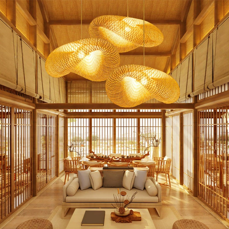 NaturaWeave | Modern Braided Pendant Light Made from Bamboo