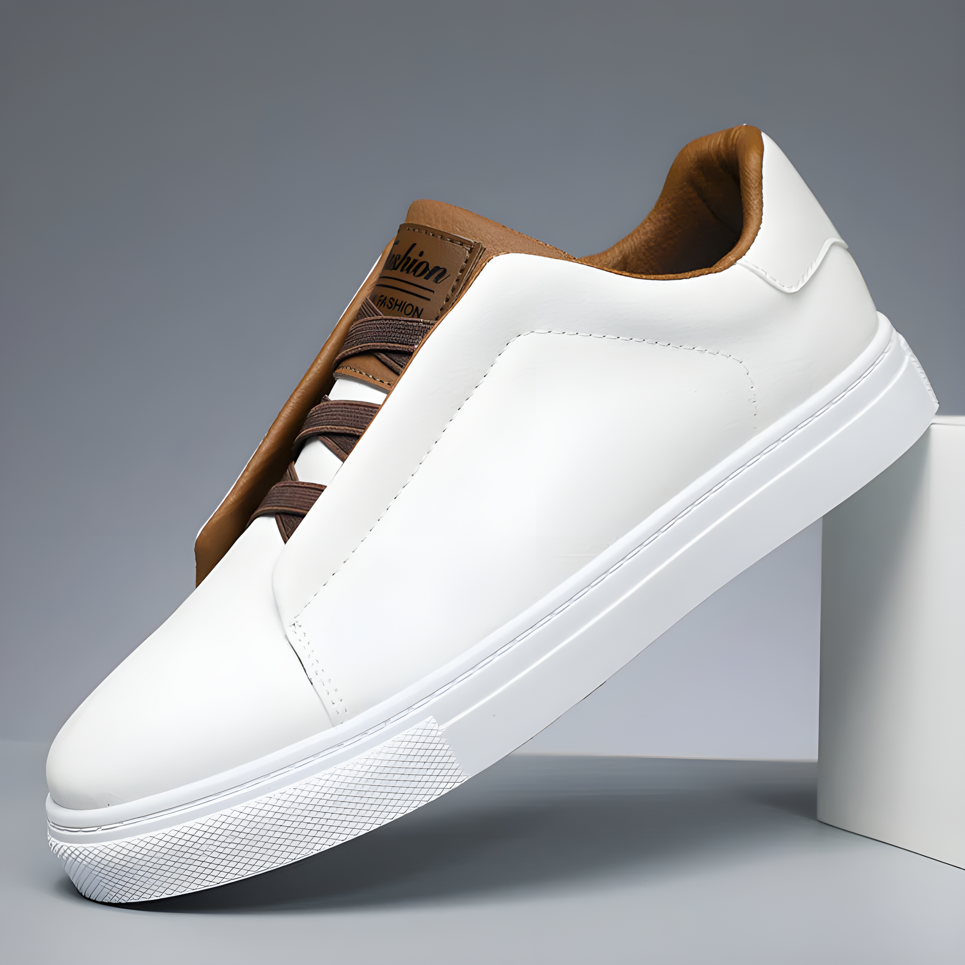 Variant image for Classic Leather Men's Sneakers - Cushioned Sole for All-Day Comfort-1