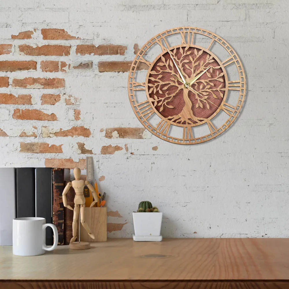 WoodArt | Rustic wooden wall clock in vintage style1