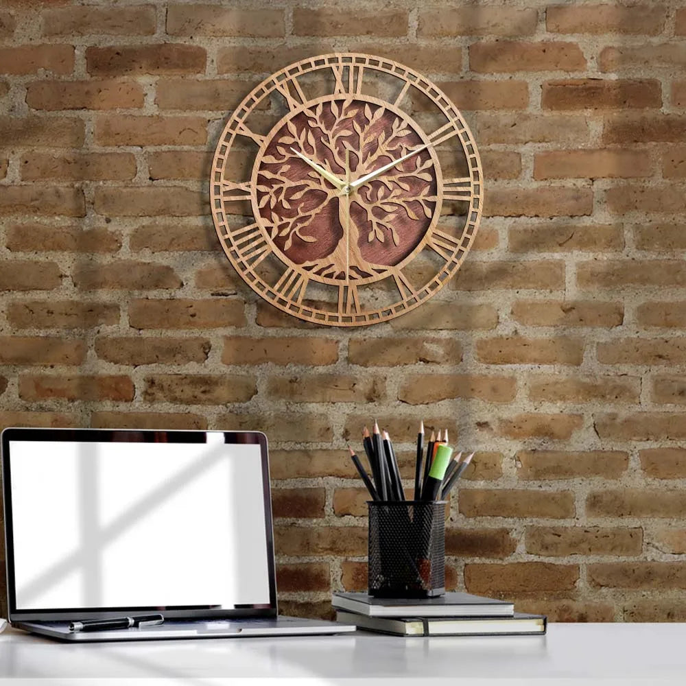 WoodArt | Rustic wooden wall clock in vintage style2