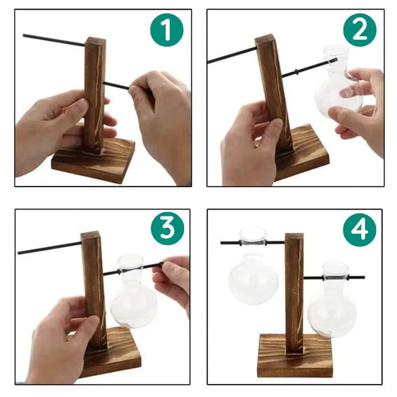 RootFrame | Wooden Frame Hydroponic Plant Vase