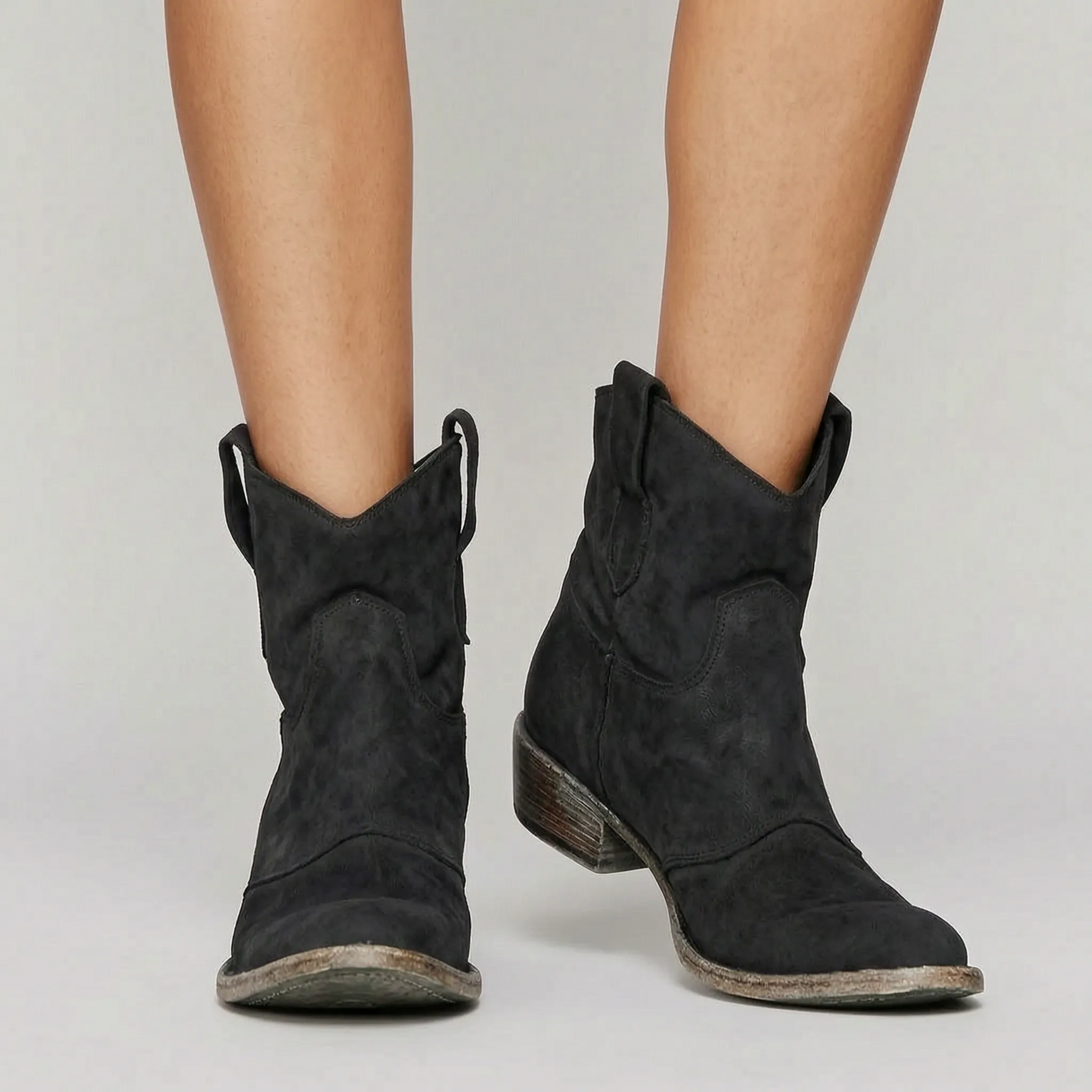 Zoey - Pointed Toe Western Ankle Boots