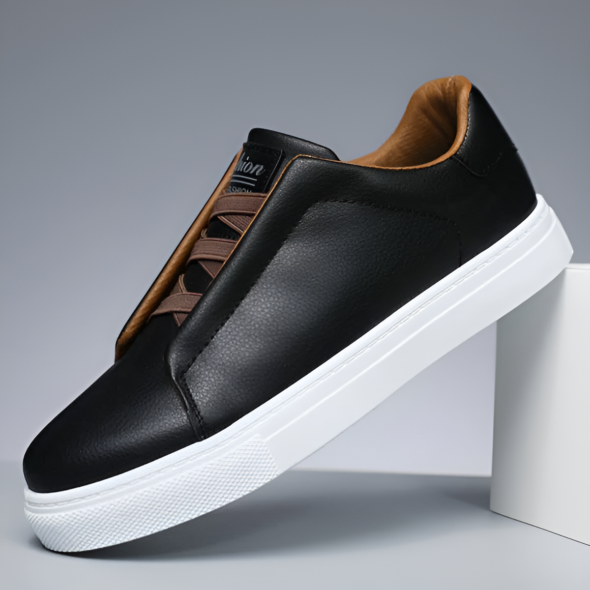 Classic Leather Men's Sneakers - Cushioned Sole for All-Day Comfort-3