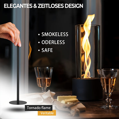 TwistFlame | Tabletop Fireplace – Elegant Swirling Glass Design