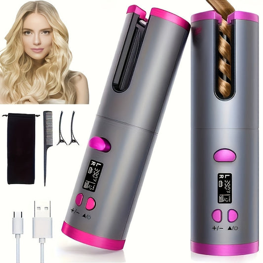 GlamGo | Portable Hair Curler – Rechargeable Wand with Auto-Off Safety Feature