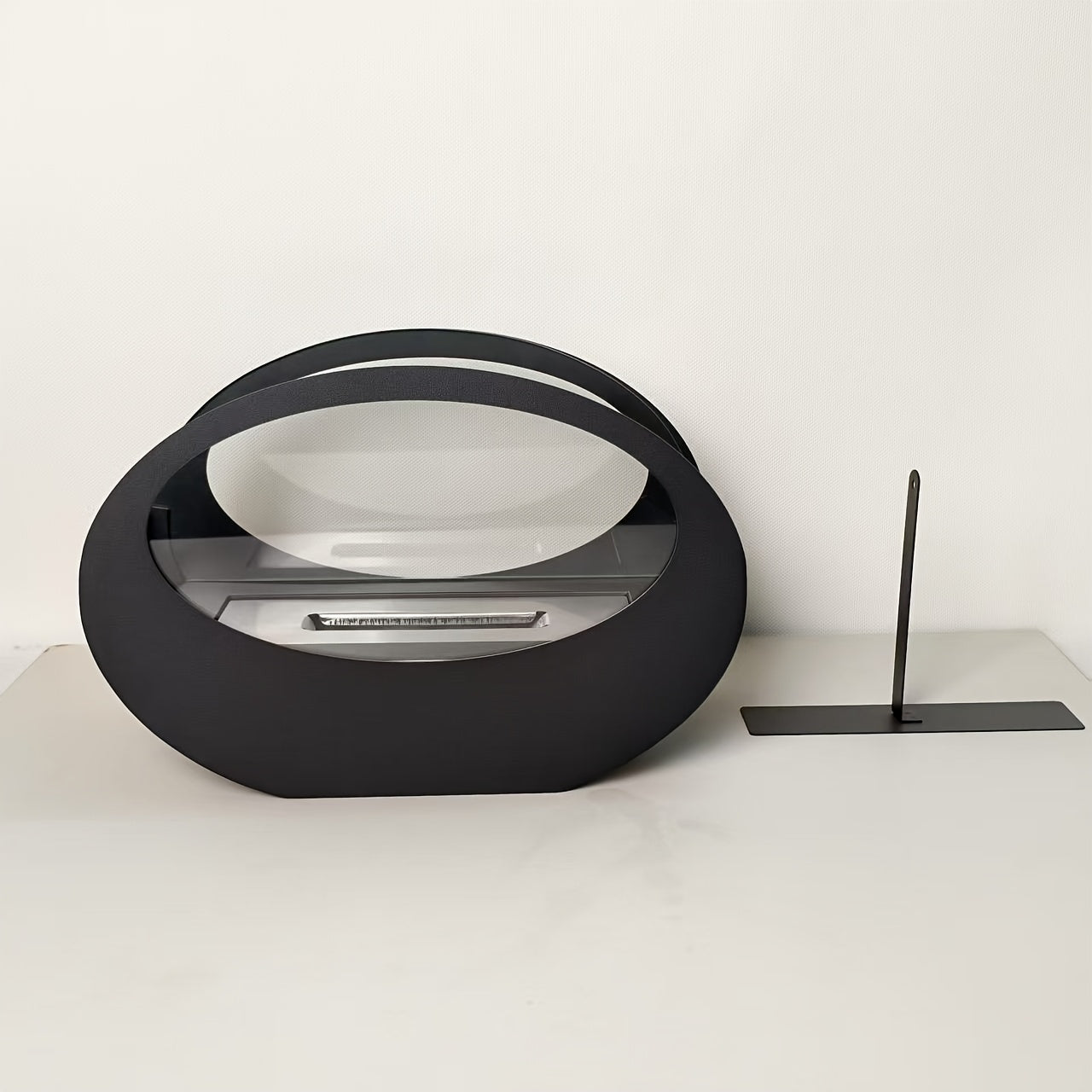 FireLoom | Vintage Tabletop Fireplace – Lacquered Finish & Real Flamese