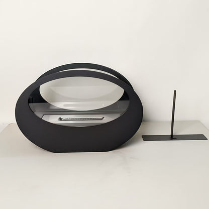 FireLoom | Vintage Tabletop Fireplace – Lacquered Finish & Real Flamese