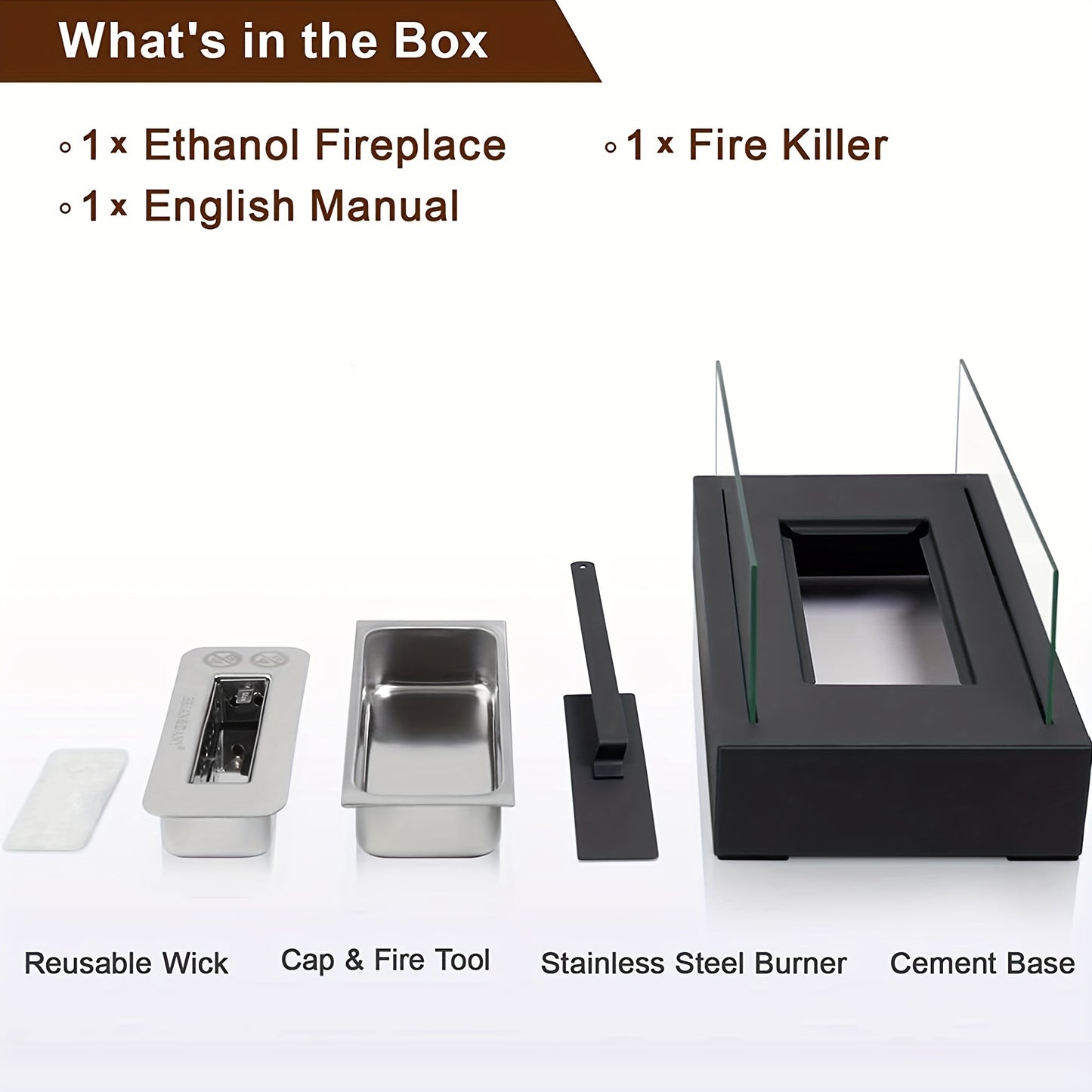 FlameRect | Traditional Rectangular Fireplace – Real Flames & Classic Style