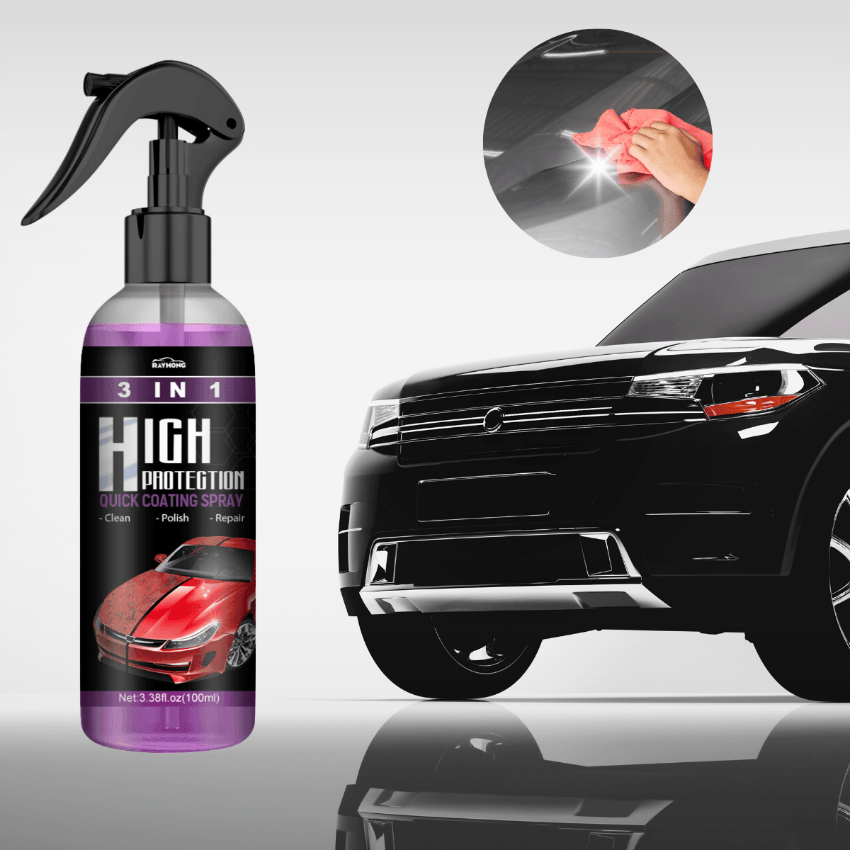 AutoGlanz | 3-in-1 Nano Ceramic Coating Spray | Buy 1 Get 2 Free