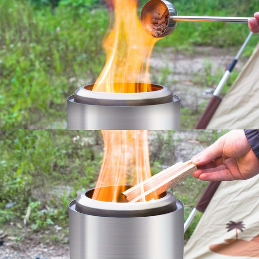 SteelGlow | Mini Fire Pit – Polished Stainless Steel Round Design