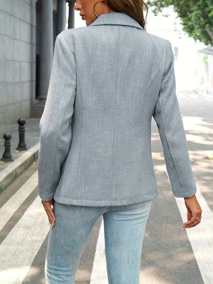 Elegant Women's Tweed Blazer - Timeless Smart Casual Style for Autumn/Winter-4
