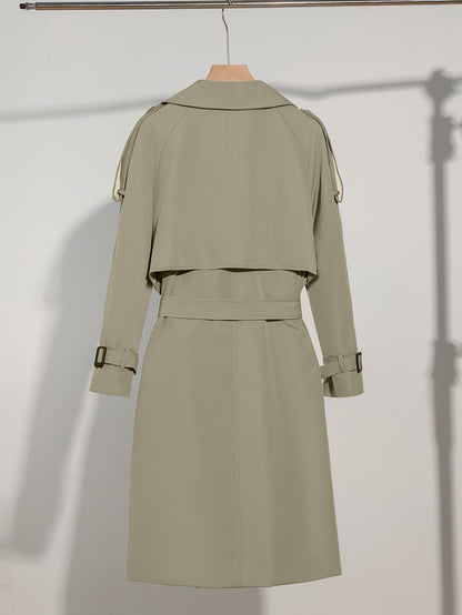 Elegant Plus Size Trench Coat for Women with Belted Design & Flattering Fit-5