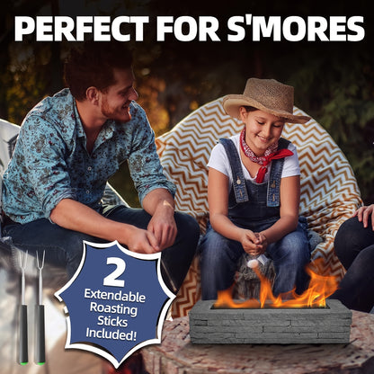 LavaGlow | Tabletop Fireplace – Concrete Ethanol Firelight