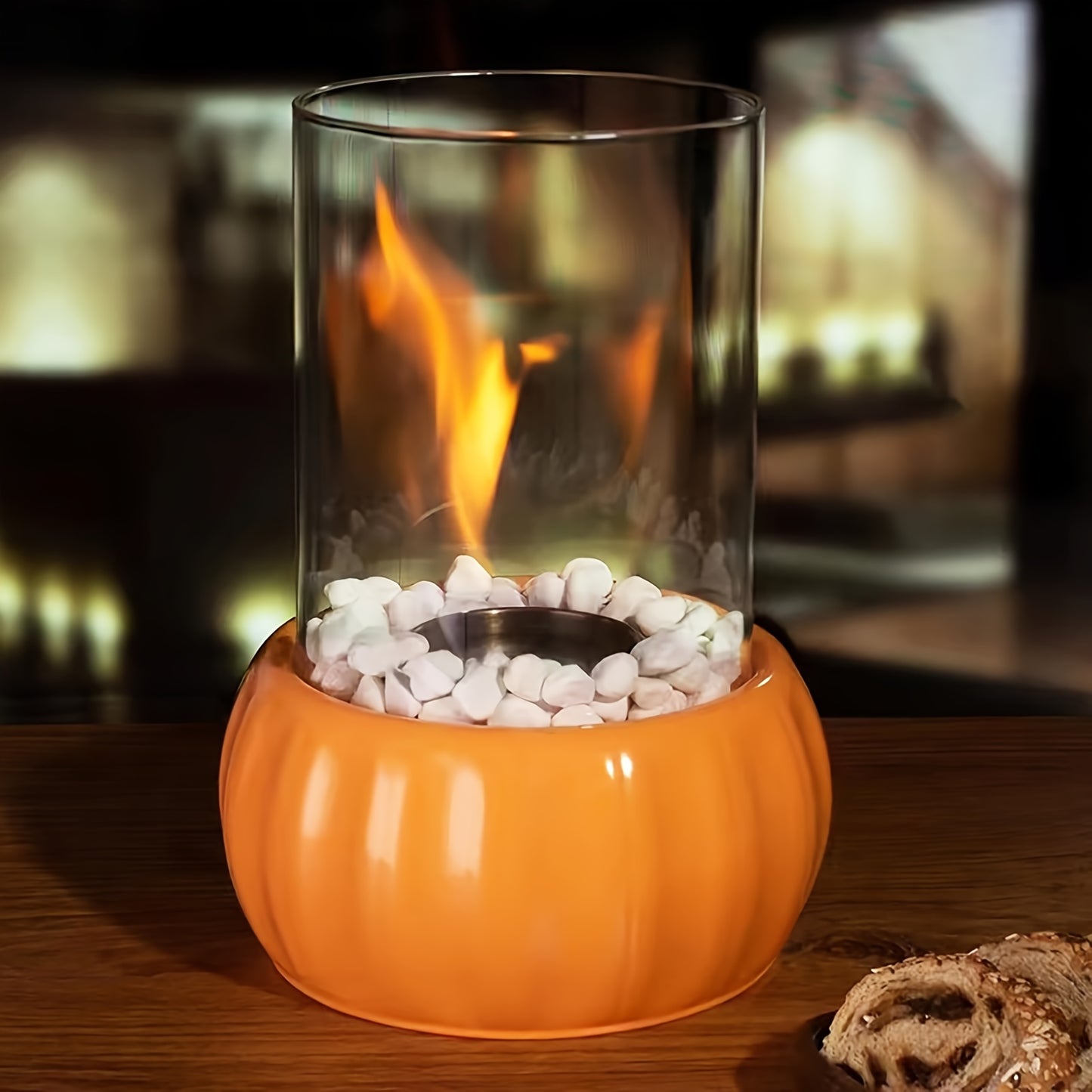 PumpkinFlame | Traditional Pumpkin-Shaped Tabletop Fireplace Smokeless