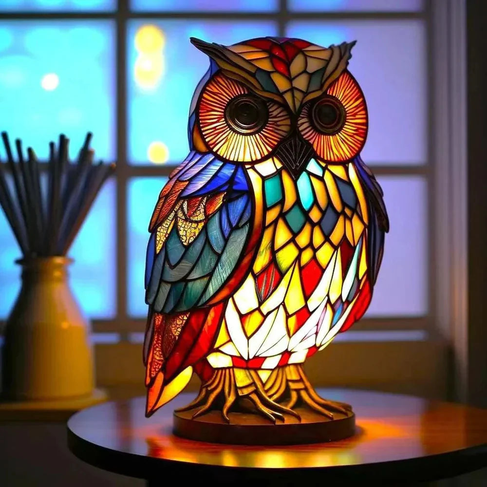 Variant image for Éclat | Kunstlampe – Stilvolles Buntglas mit Tiermotiven-5