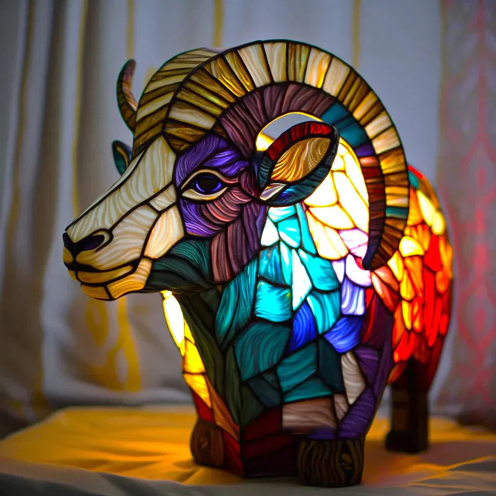 Variant image for Éclat | Kunstlampe – Stilvolles Buntglas mit Tiermotiven-6