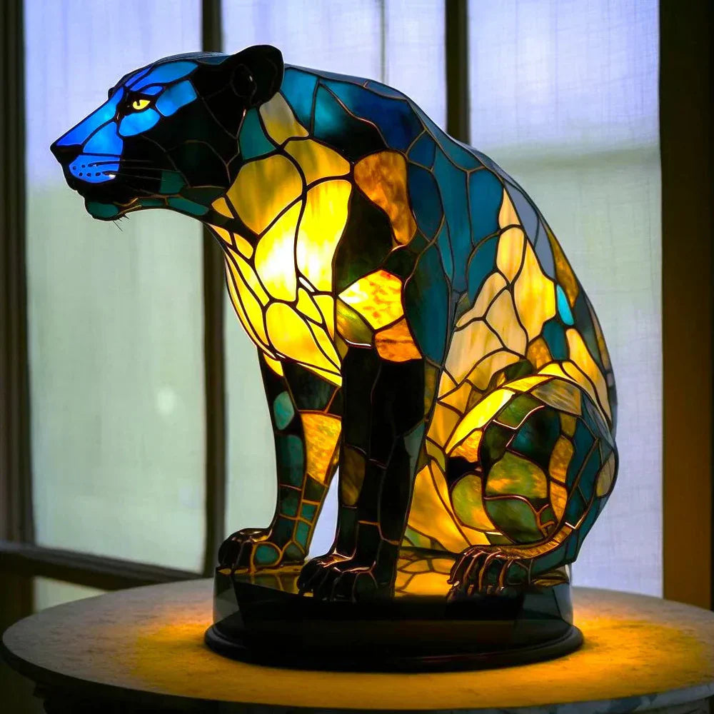 Éclat | Kunstlampe – Stilvolles Buntglas mit Tiermotiven-4