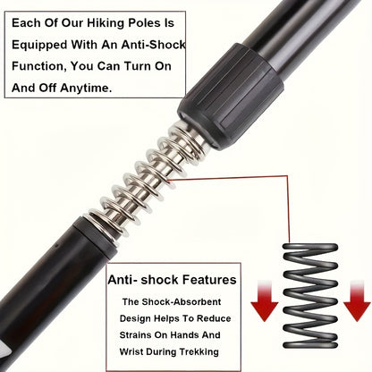 PeakStride | Ergonomic Telescopic Hiking Poles – 2 Pieces in Various Colours