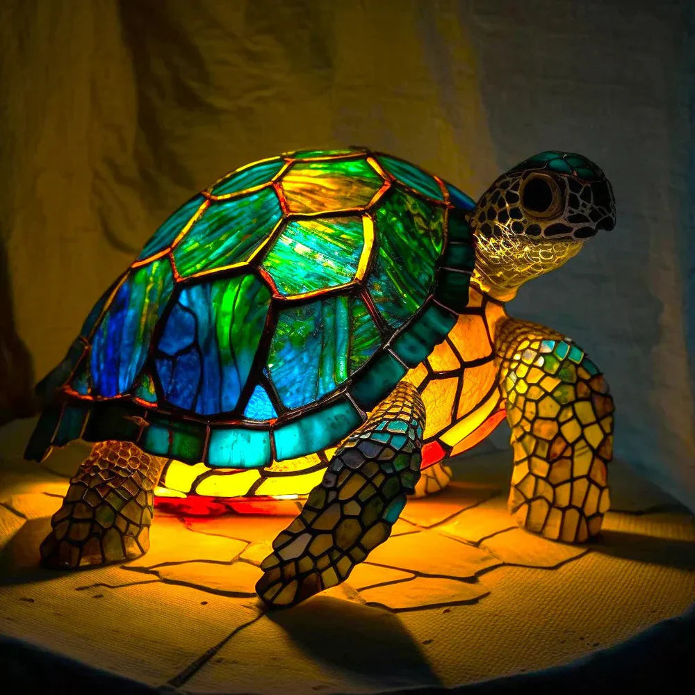 Variant image for Éclat | Kunstlampe – Stilvolles Buntglas mit Tiermotiven-2