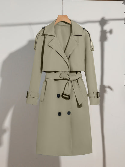 Elegant Plus Size Trench Coat for Women with Belted Design & Flattering Fit-3