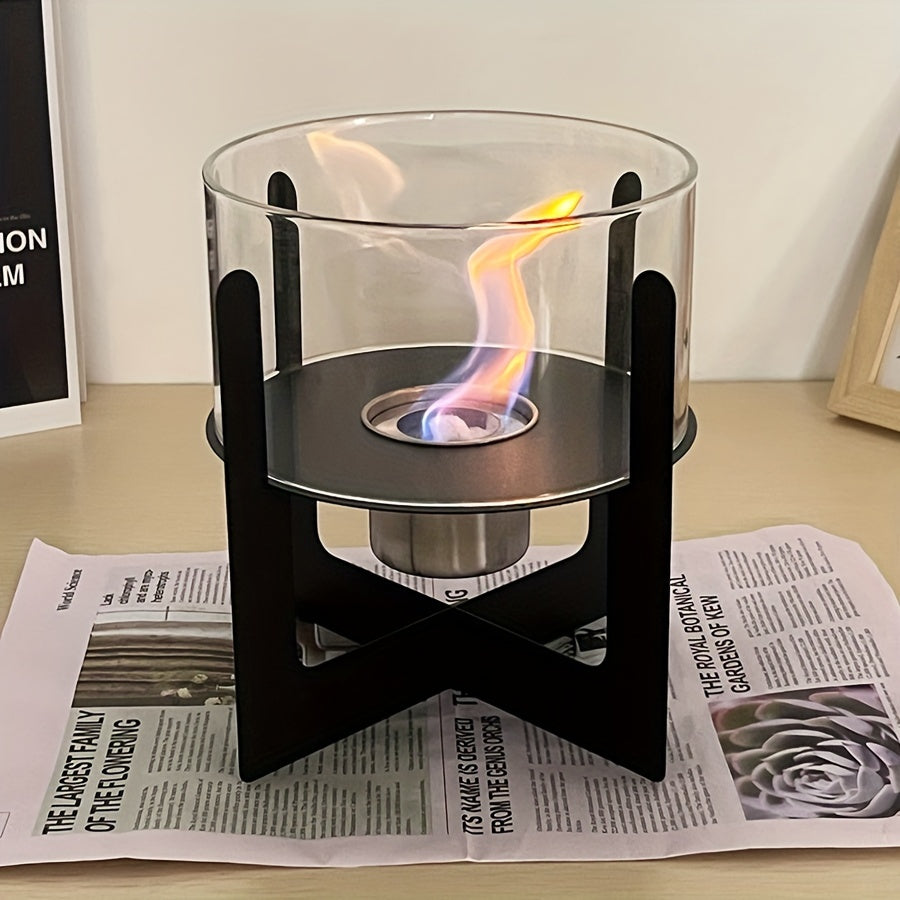 FireCross | Tabletop Fireplace – Vintage Cross Base Ambience
