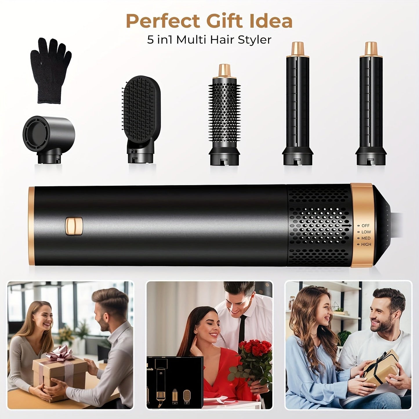 GlamFlow | 5-in-1 Hair Styler – Ionic Curling, Straightening & Volume Tool