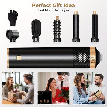 GlamFlow | 5-in-1 Hair Styler – Ionic Curling, Straightening & Volume Tool