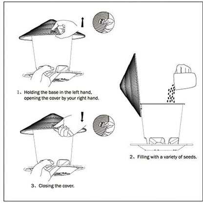 SeedFlow | Hanging Bird Feeder with Automatic Seed Dispenser