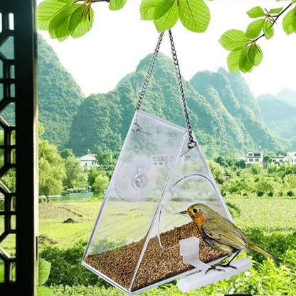 ClearNest | Clear Acrylic Hanging Bird Feeder for Outdoor Use