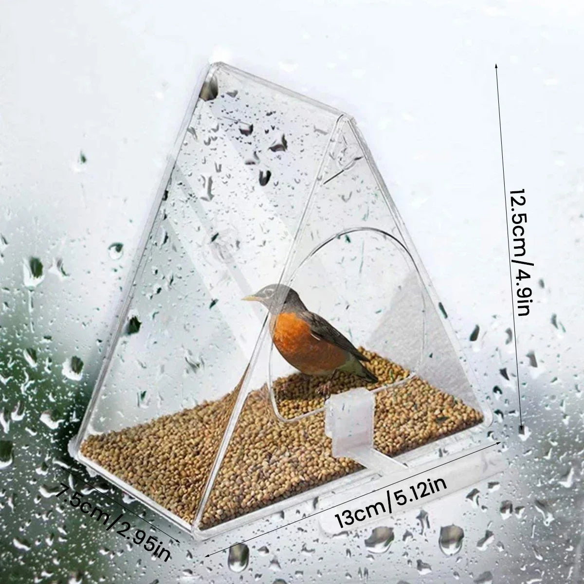 ClearNest | Clear Acrylic Hanging Bird Feeder for Outdoor Use