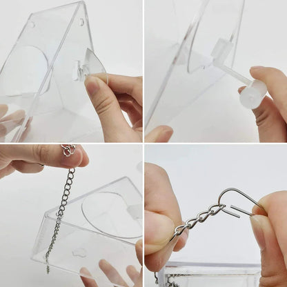 ClearNest | Clear Acrylic Hanging Bird Feeder for Outdoor Use