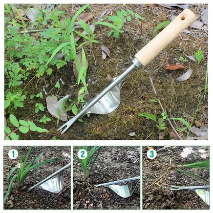 SoilSlice | V-Shaped Weeding Tool with Long Handle