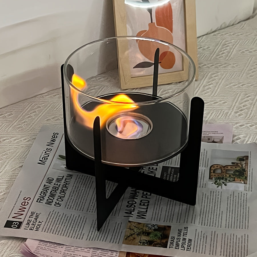 FireCross | Tabletop Fireplace – Vintage Cross Base Ambience