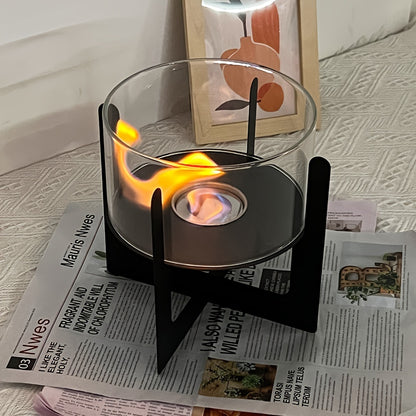 FireCross | Tabletop Fireplace – Vintage Cross Base Ambience