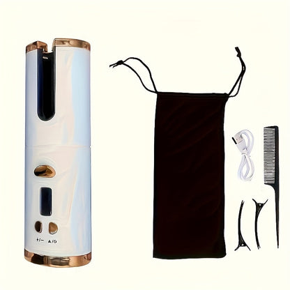 GlamGo | Portable Hair Curler – Rechargeable Wand with Auto-Off Safety Feature