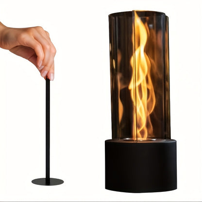 TwistFlame | Tabletop Fireplace – Elegant Swirling Glass Design