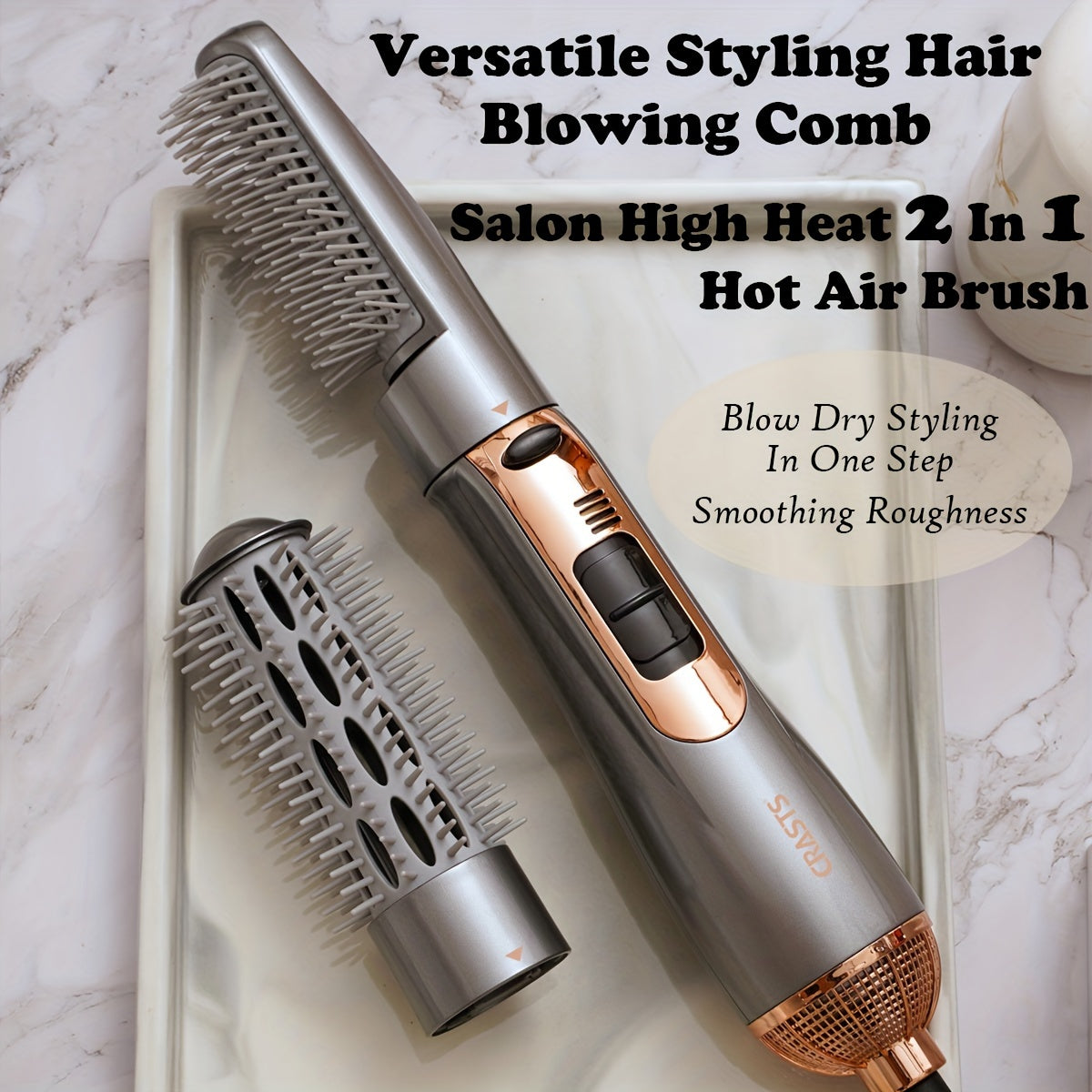 StyleComb | 2-in-1 Hair Dryer Brush – Dries, Straightens & Creates Curls