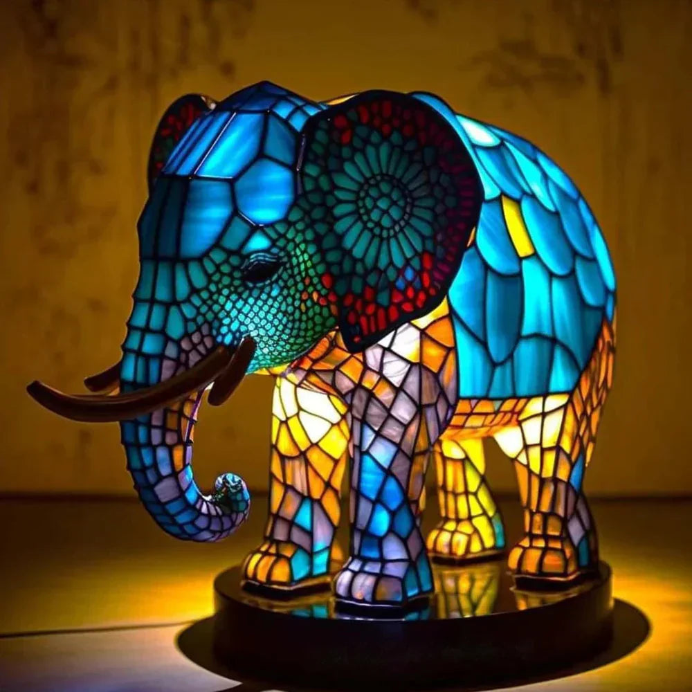 Variant image for Éclat | Kunstlampe – Stilvolles Buntglas mit Tiermotiven-4