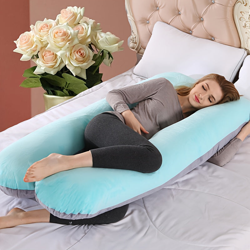 MumLuxe | Luxurious Crystal Velvet U-Shaped Pillow for Pregnancy Support